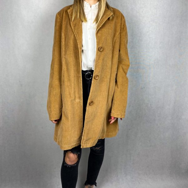ekskluzywny sztruksowy płaszcz second hand online