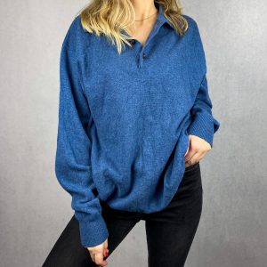 ekskluzywny niebieski sweter second hand online