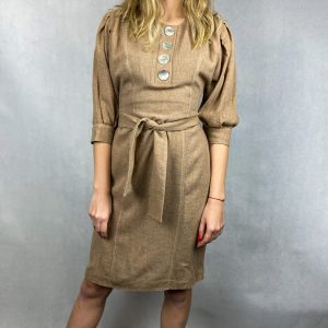 ekskluzywna beżowa sukienka second hand online