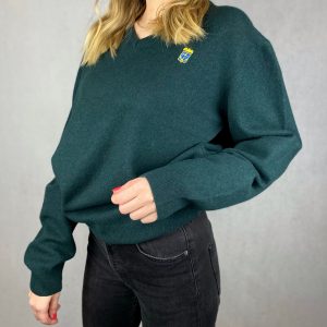 ekskluzywny zielony sweter second hand online