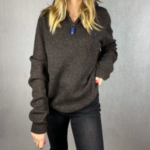 ekskluzywny brązowy sweter second hand online