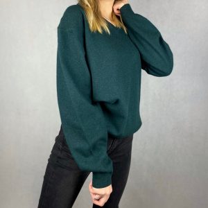 ekskluzywny zielony sweter second hand online
