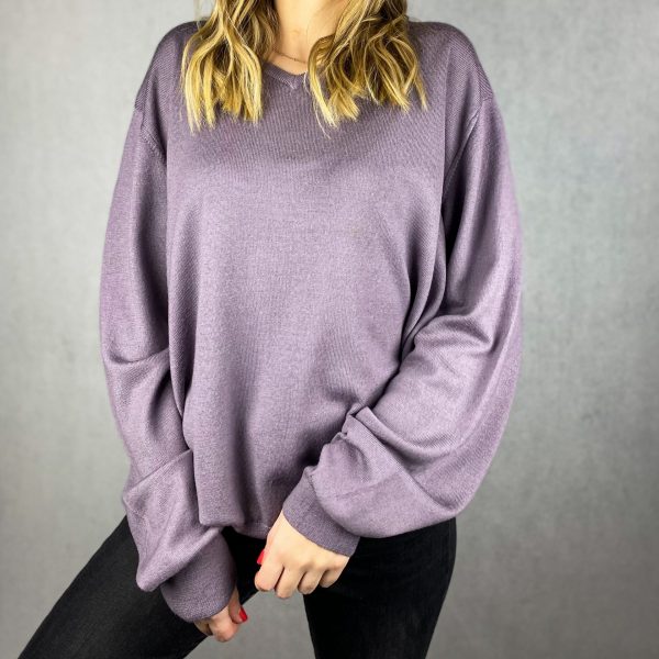 ekskluzywny fioletowy sweterek second hand online