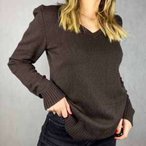ekskluzywny brązowy sweterek second hand online