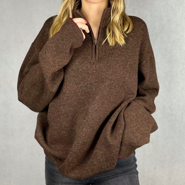 ekskluzywny brązowy sweter second hand online
